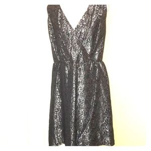 Silver and dark blue dress